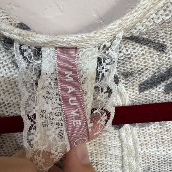 Mauve Aztec Mesh Cardigan - Picture 4 of 5